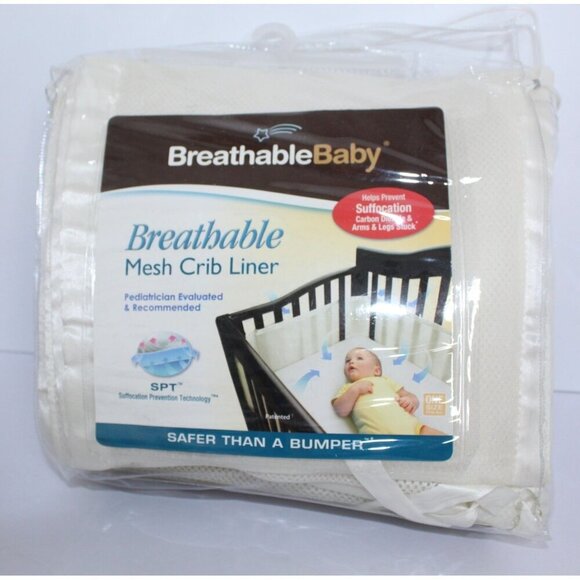BreathableBaby Breathable Mesh Crib Liner Beige Unused Fits Most Baby Cribs NIP - Picture 12 of 12